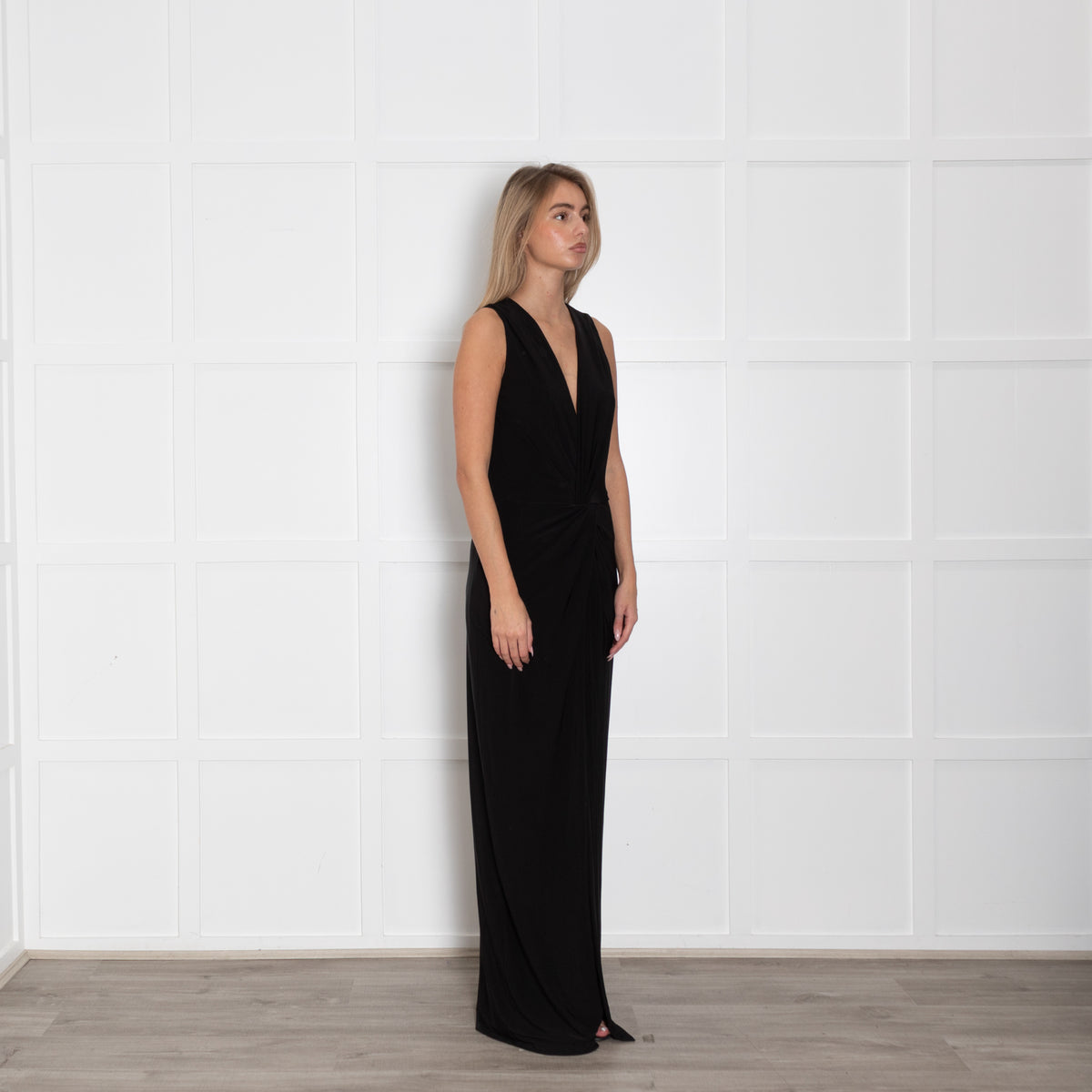 Nadine Merabi Black V Back Maxi Dress
