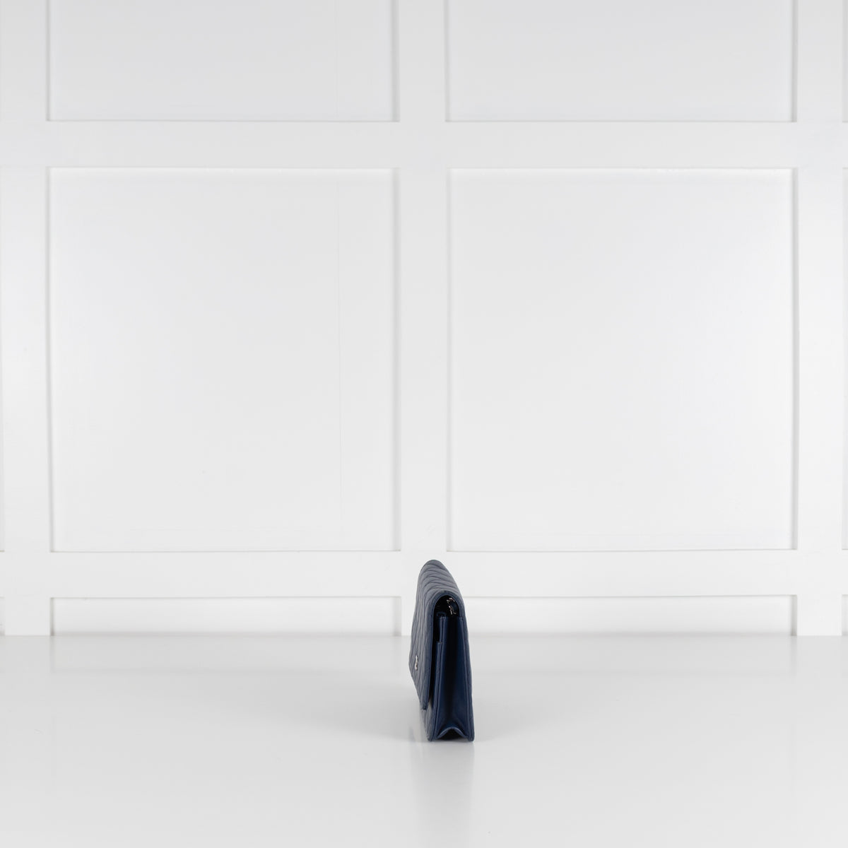 Chanel Blue Lambskin Leather Wallet On The Chain