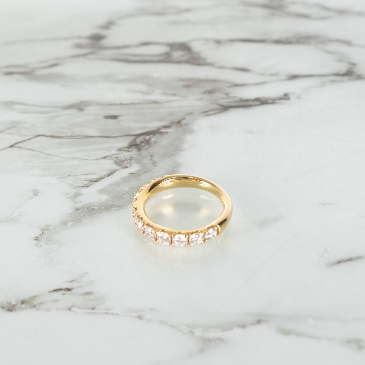 18ct Yellow Gold 1.10ct Diamond Half-Eternity Ring