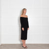 Bec + Bridge Black Off The Shoulder Fitted Dress
