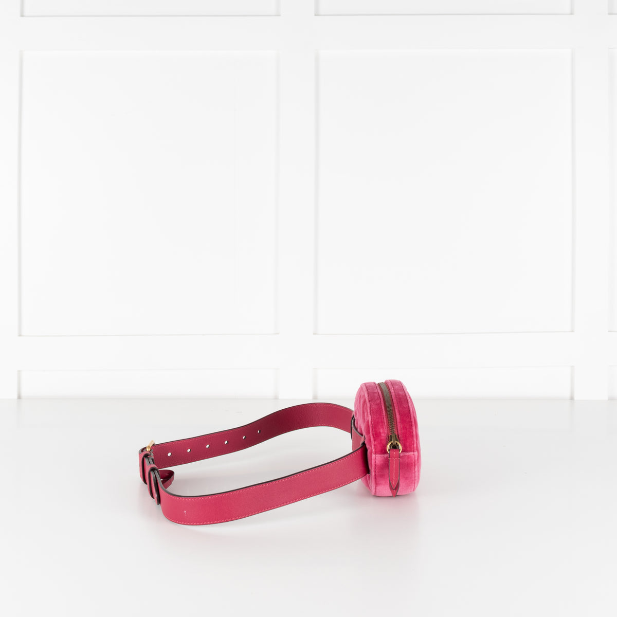 Gucci Marmont Matelasse Fuschia Pink Velvet Belt Bag