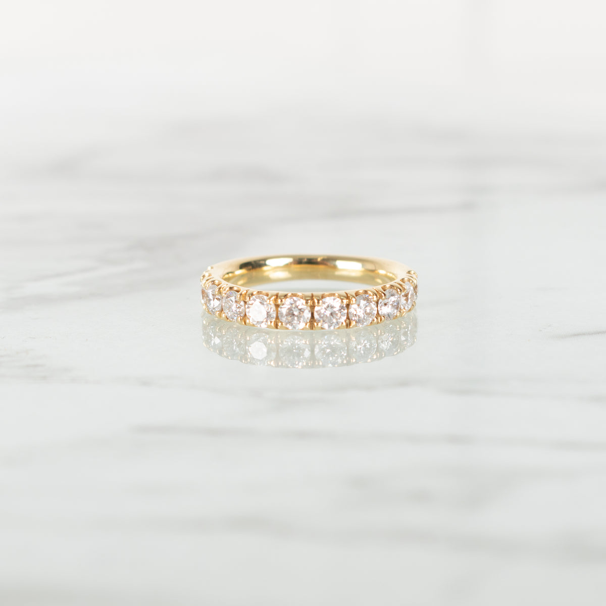 18ct Yellow Gold 1.10ct Diamond Half-Eternity Ring