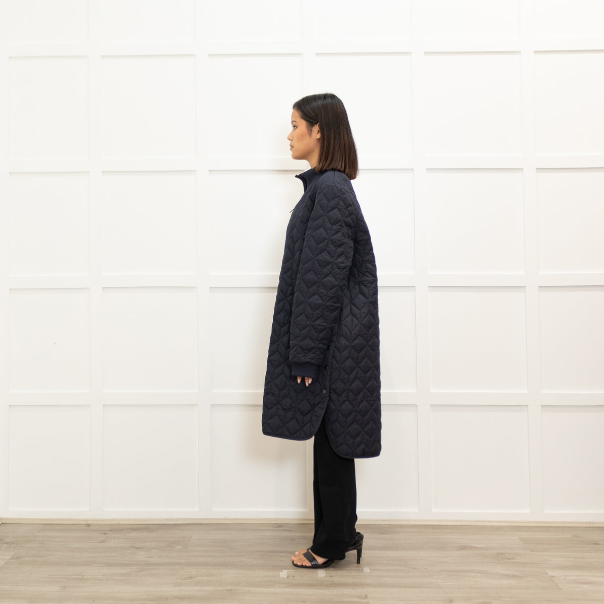 Ilse Jacobsen Navy Quilted Coat