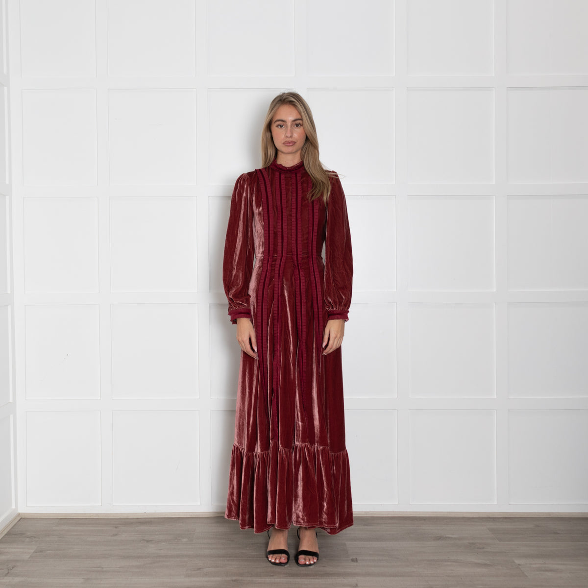Lisou Raspberry Crushed Velvet  Gigi Dress