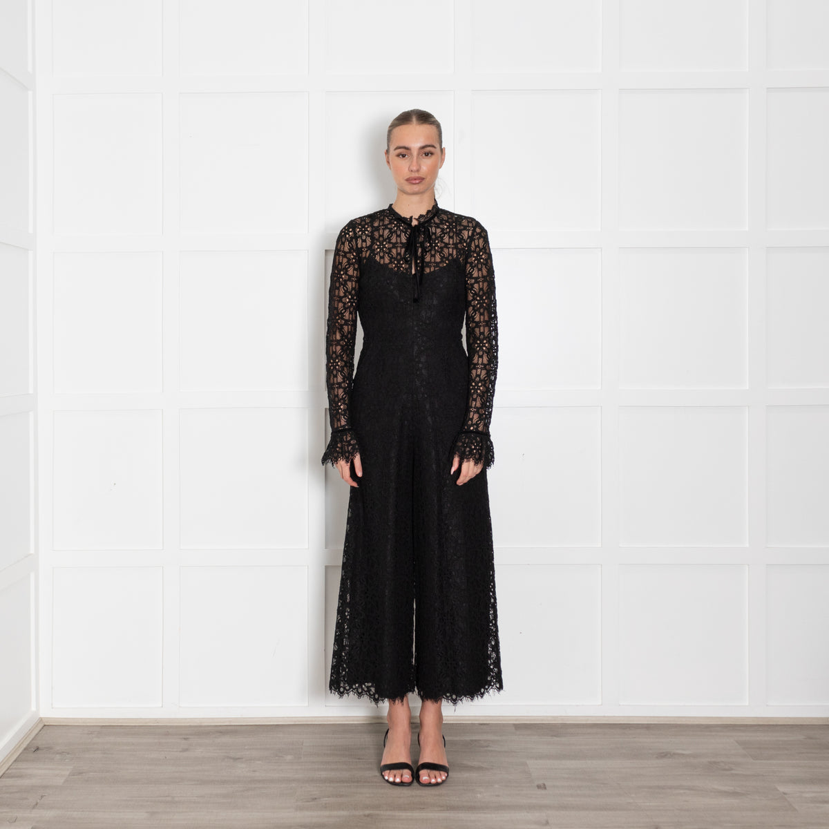 Temperley Black Eclipse Lace Jumpsuit