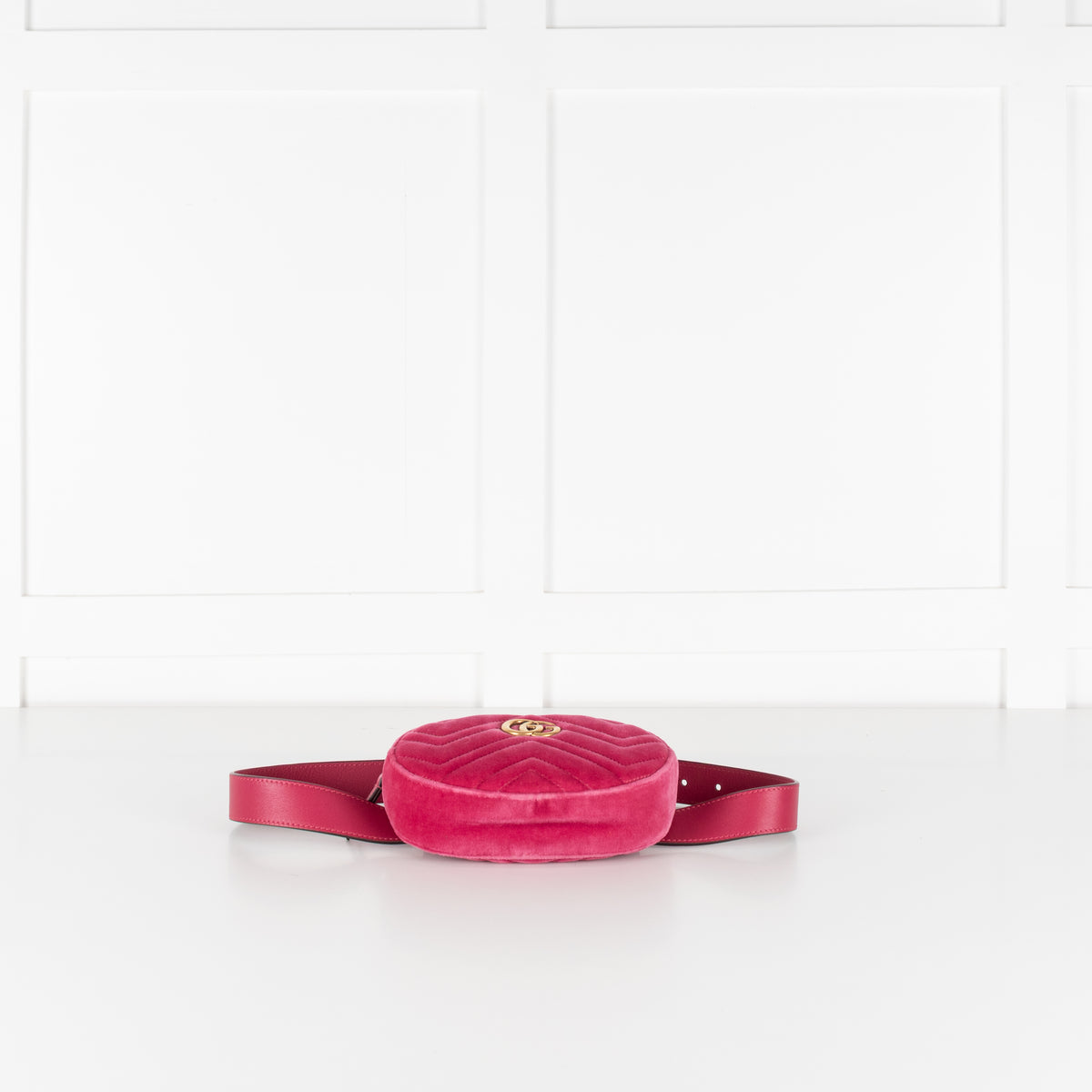 Gucci Marmont Matelasse Fuschia Pink Velvet Belt Bag