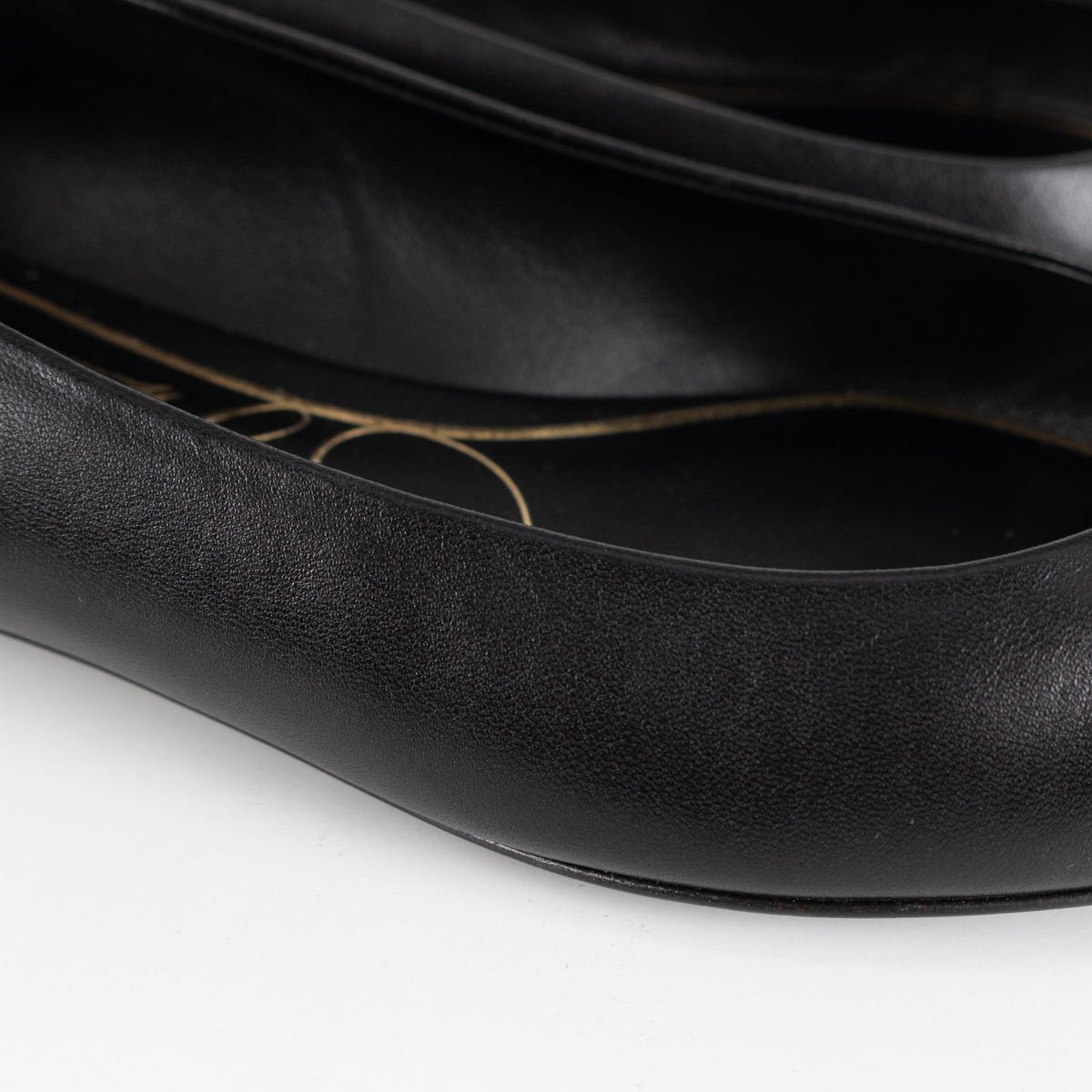 Valentino Garavani Black Rockstud Alcove Flat Pumps