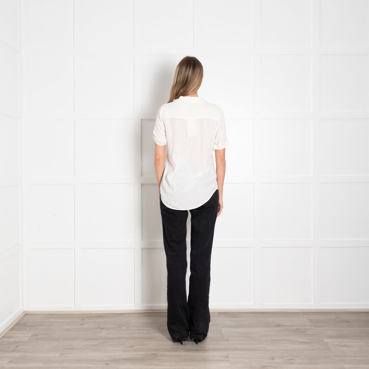 Equipment Cream Silk Short Sleeve Shirt