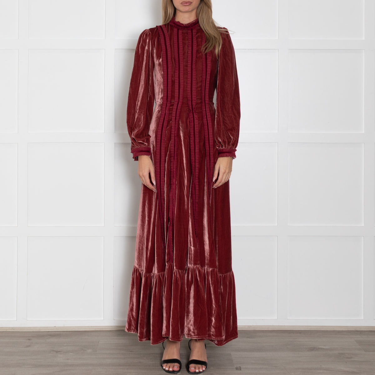 Lisou Raspberry Crushed Velvet  Gigi Dress