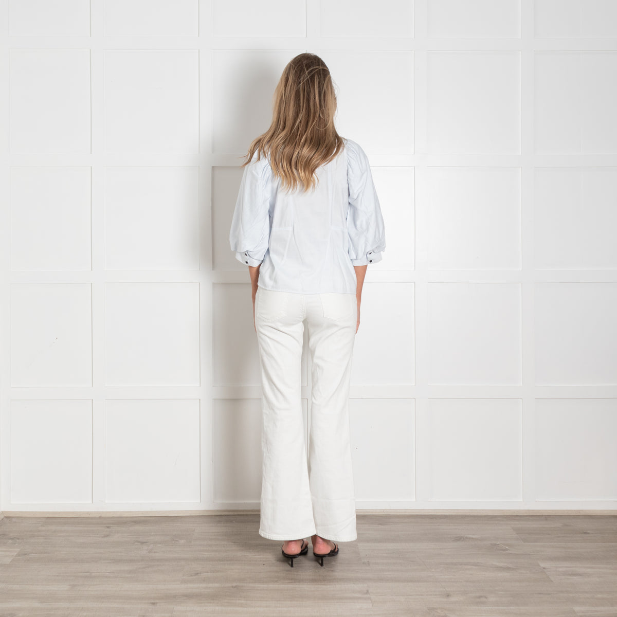 Munthe Pale Blue Collard Puff Blouse