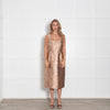 Prada Pale Pink Gold Jacquard Sleeveless Dress