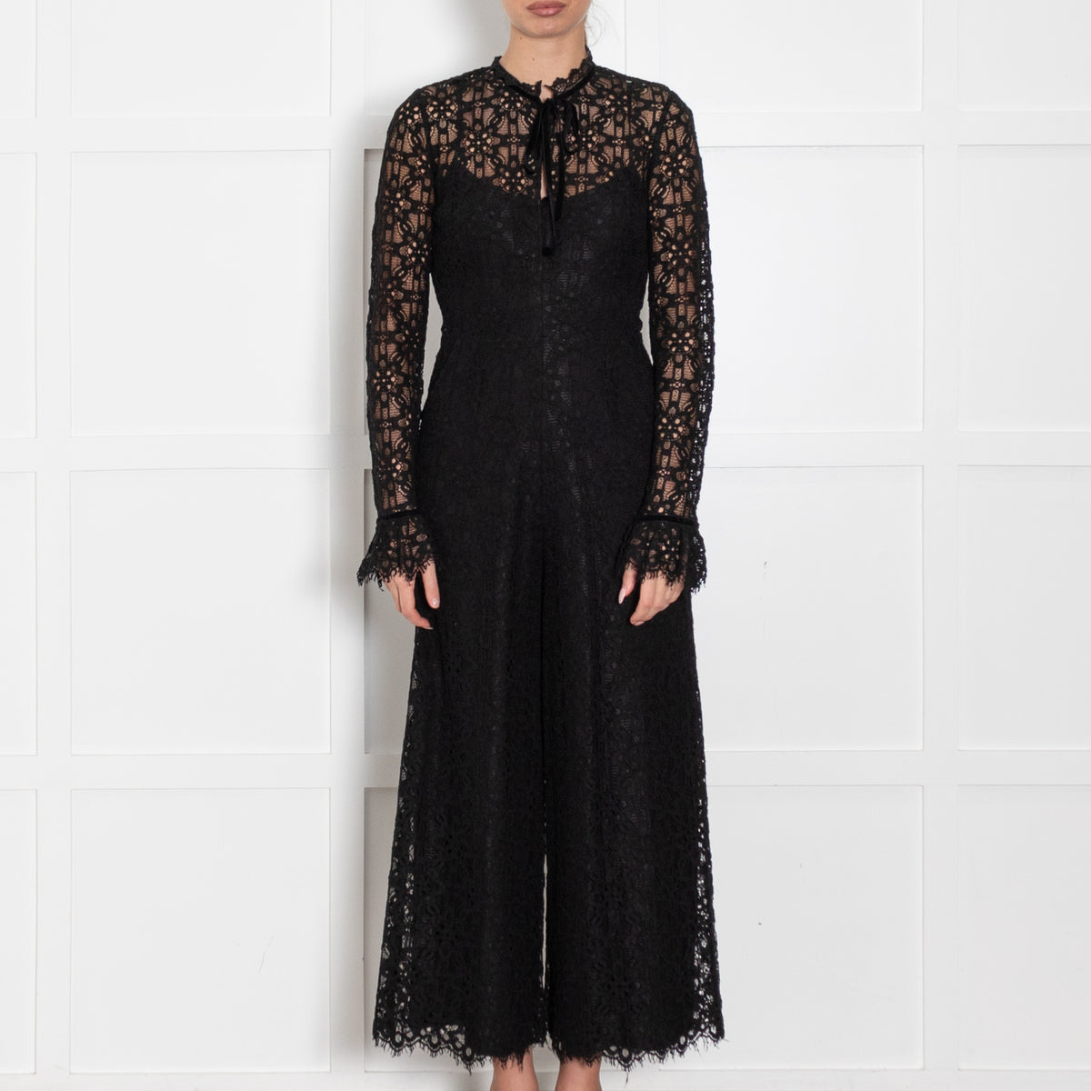 Temperley Black Eclipse Lace Jumpsuit
