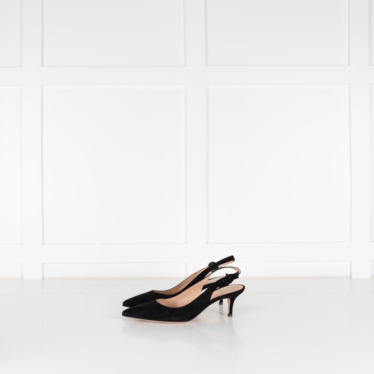 Gianvito Rossi Black Suede Slingbacks