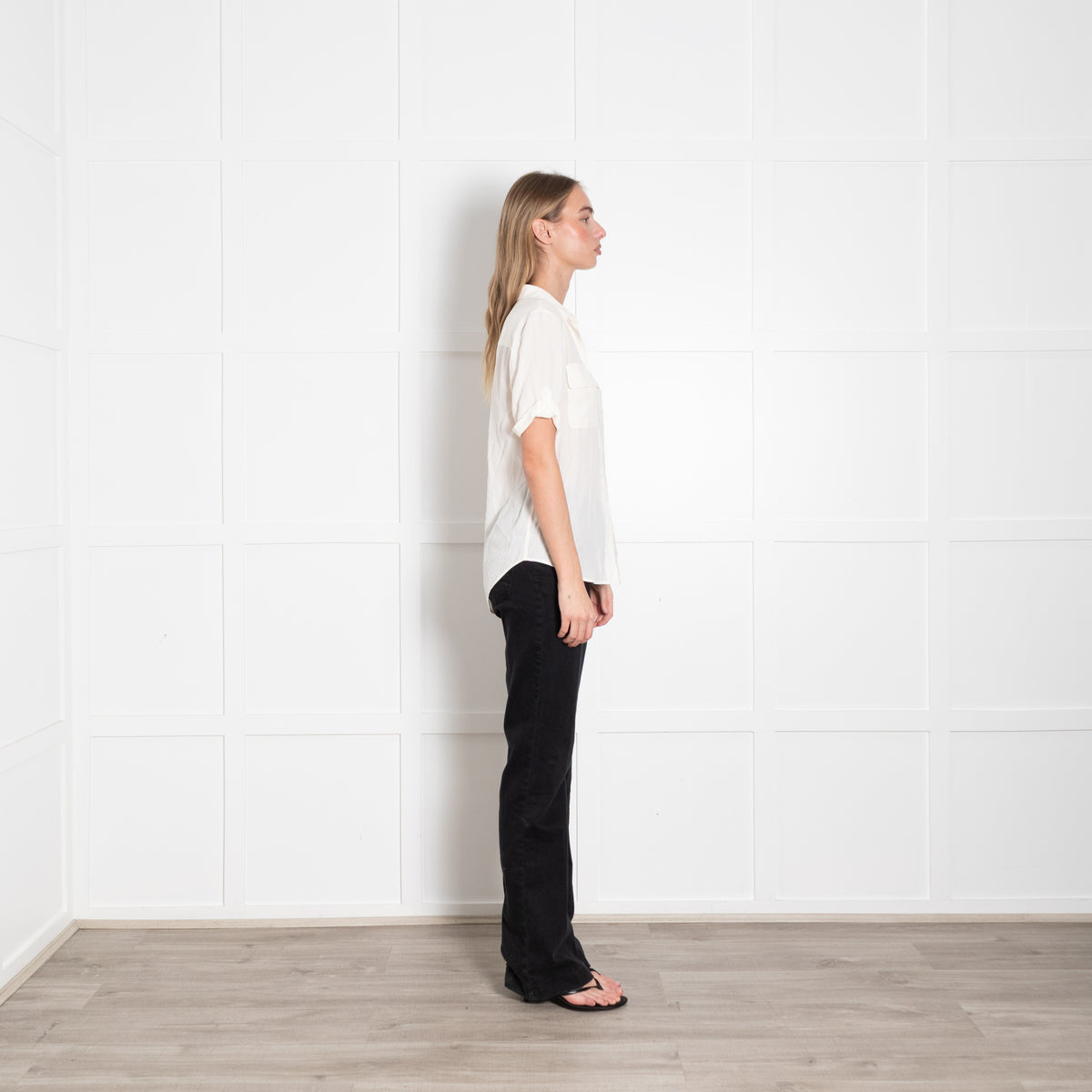 Equipment Cream Silk Short Sleeve Shirt
