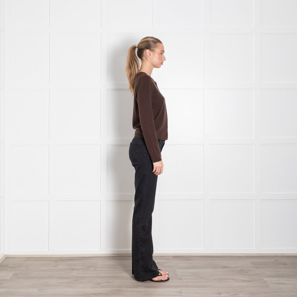 Staud Brown Cashmere Cardigan