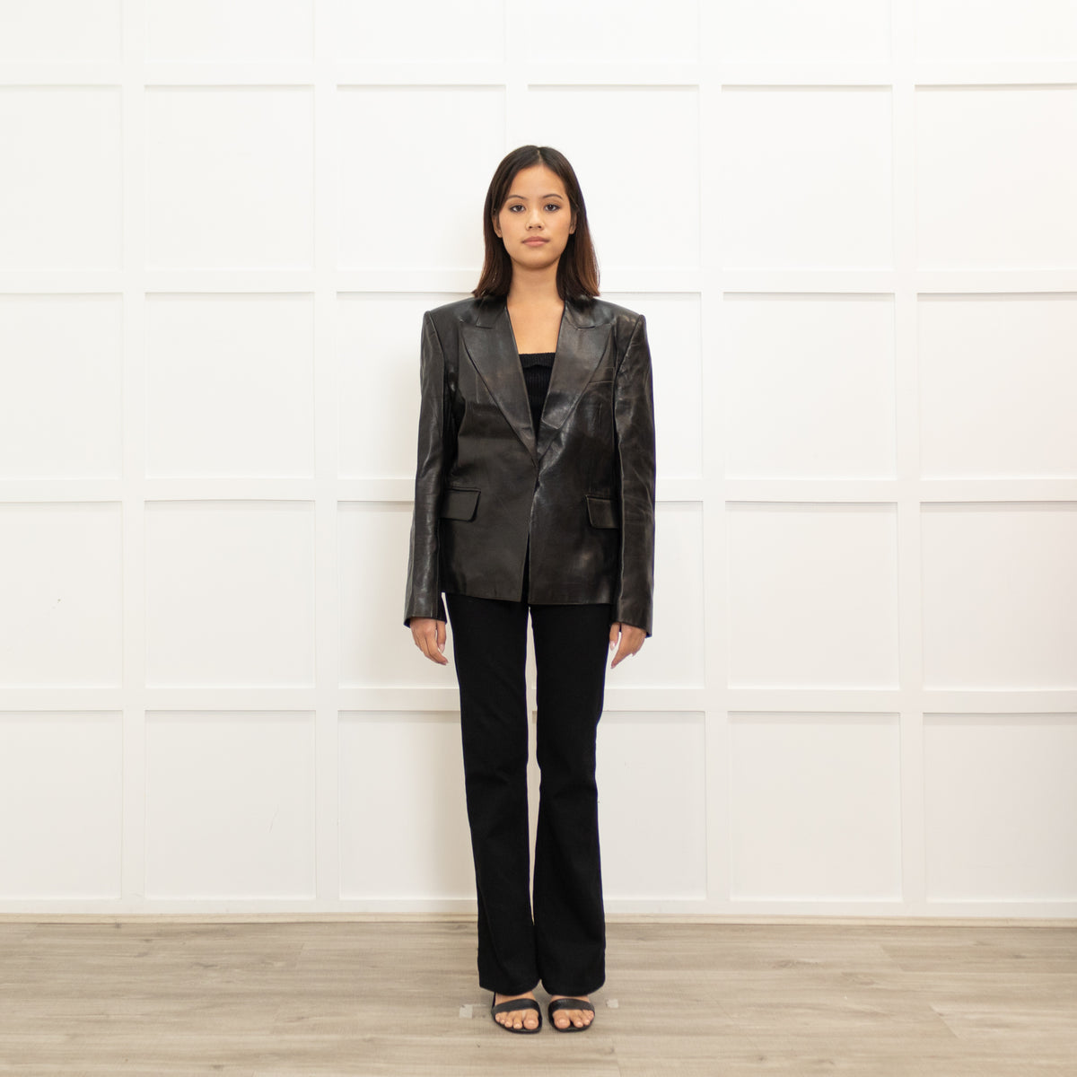 Yves Saint Laurent Black Leather Blazer