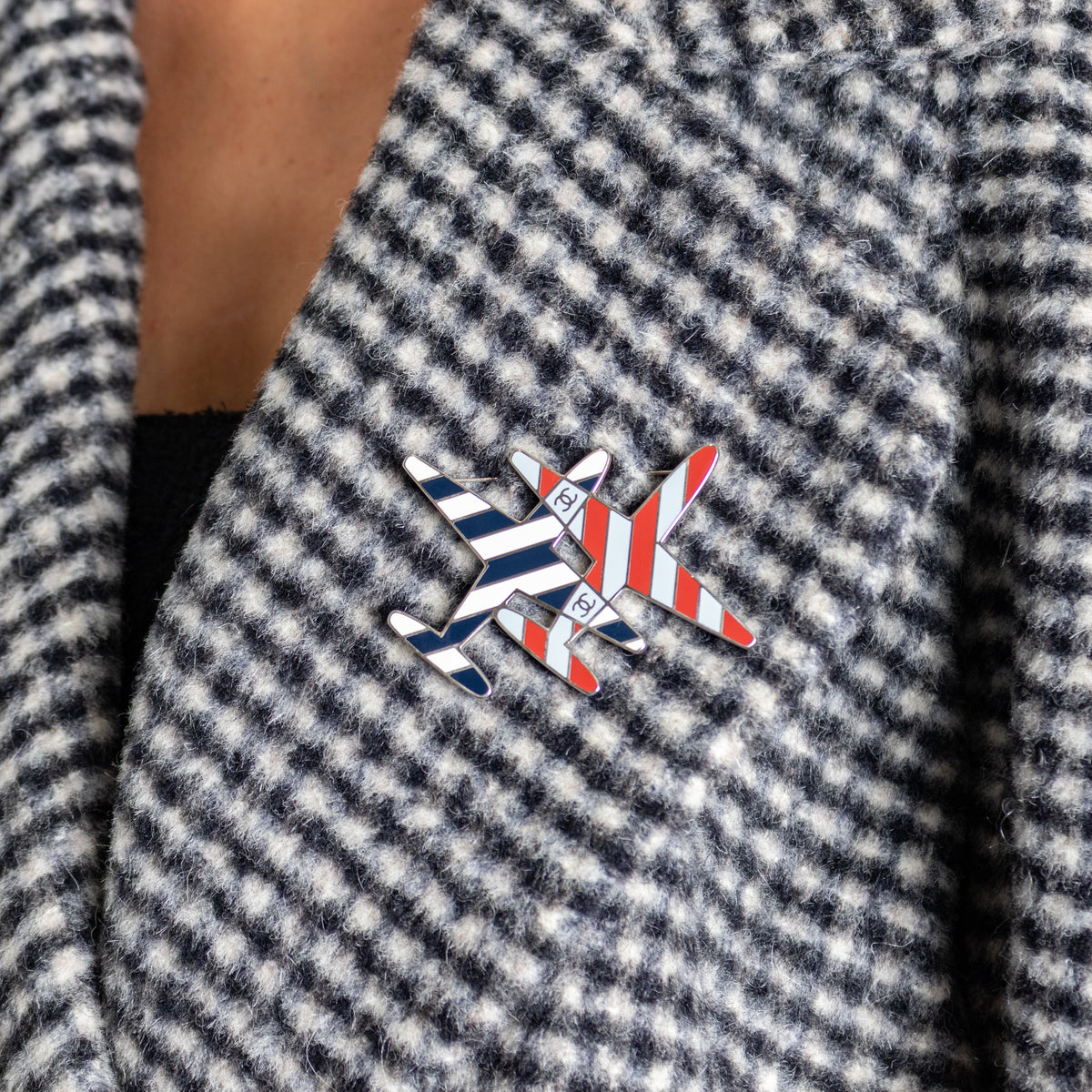 Chanel Airlines Enamel Plane Brooch