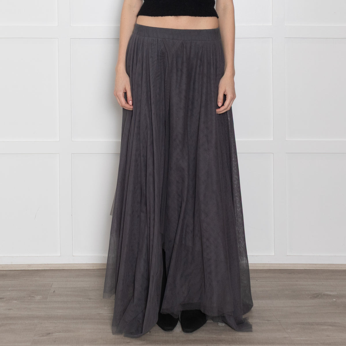 Brunello Cuccinelli Grey Tuille Raggedy Hem Skirt