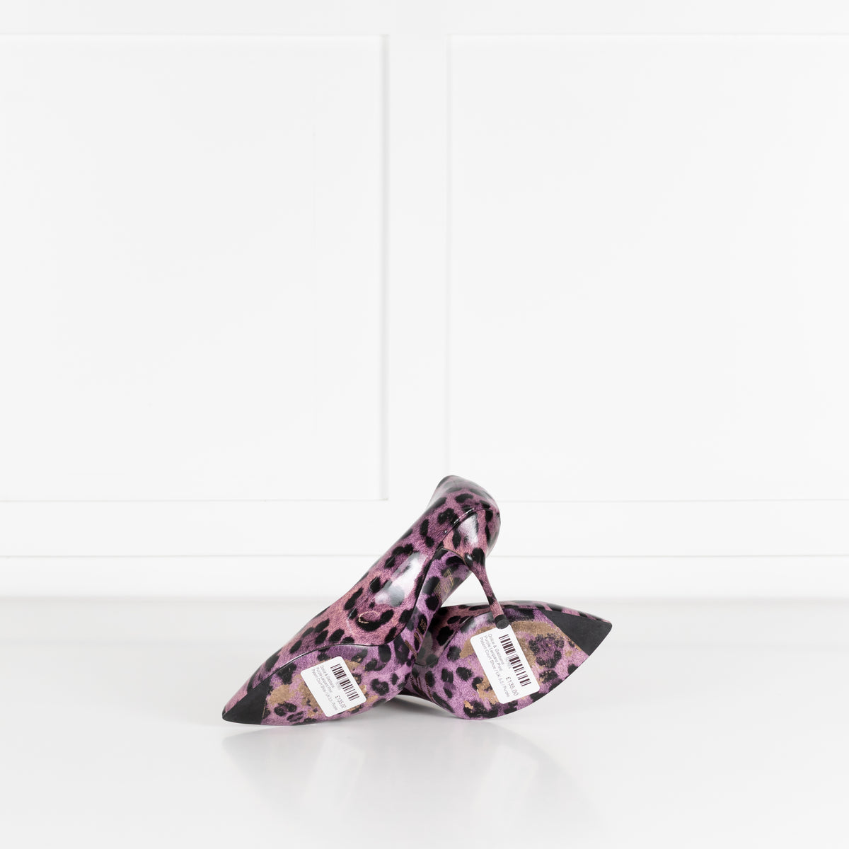 Dolce & Gabbana Purple Leopard Print Patent Court Shoe