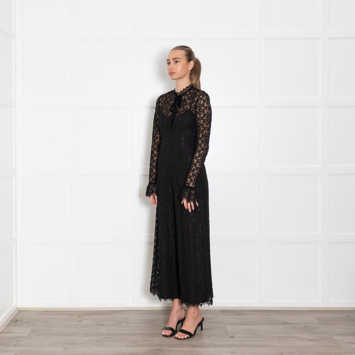 Temperley Black Eclipse Lace Jumpsuit