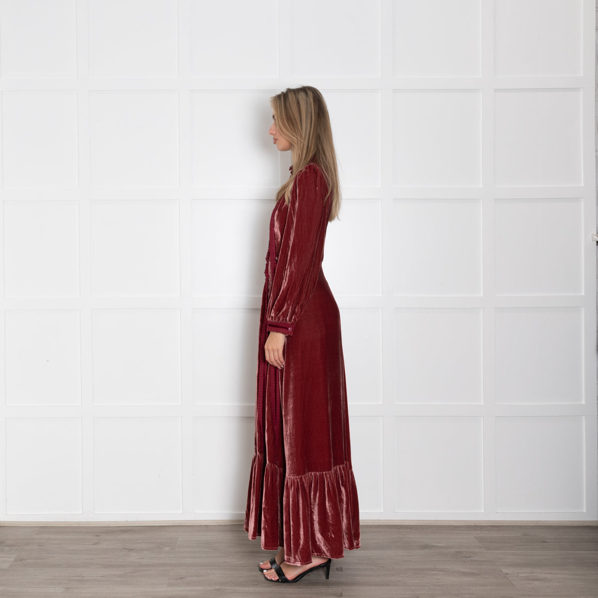 Lisou Raspberry Crushed Velvet  Gigi Dress