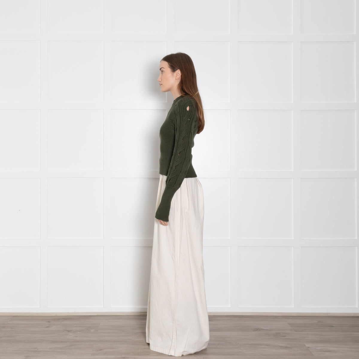 Pinko Green Arm Cable Knit Jumper