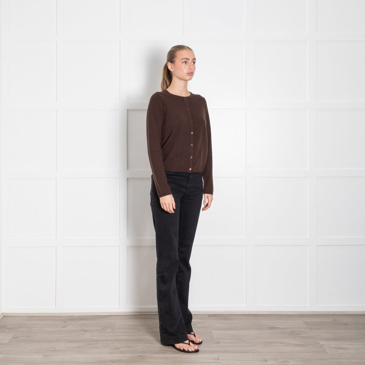 Staud Brown Cashmere Cardigan