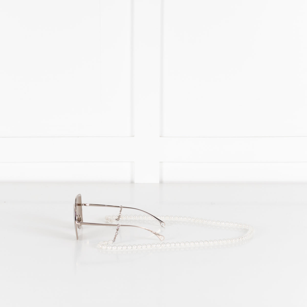 Chanel Light Lens Oversized Butterfly Sunglasses with Pearl Chain