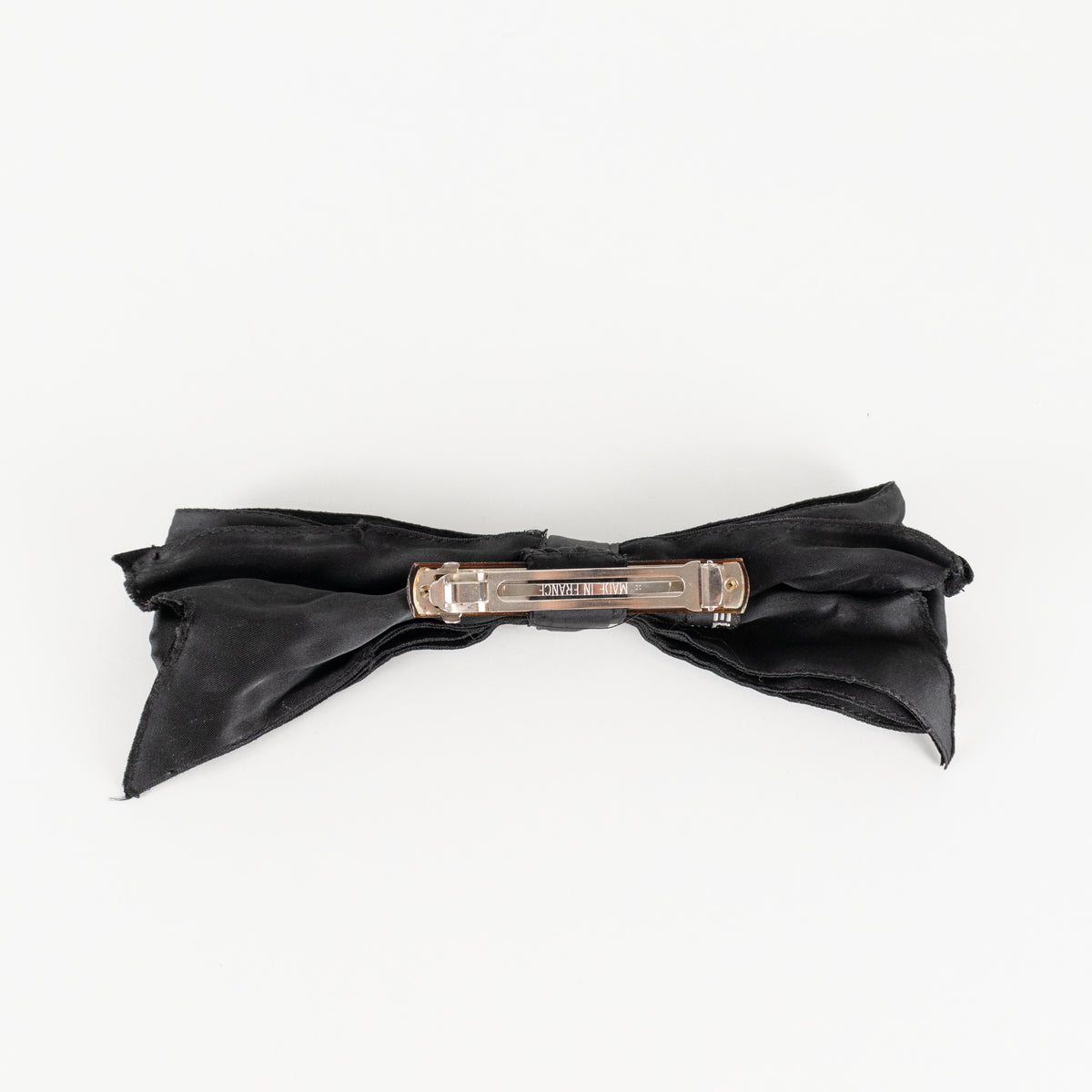 Chanel Black Satin Large Bow Hair Clip