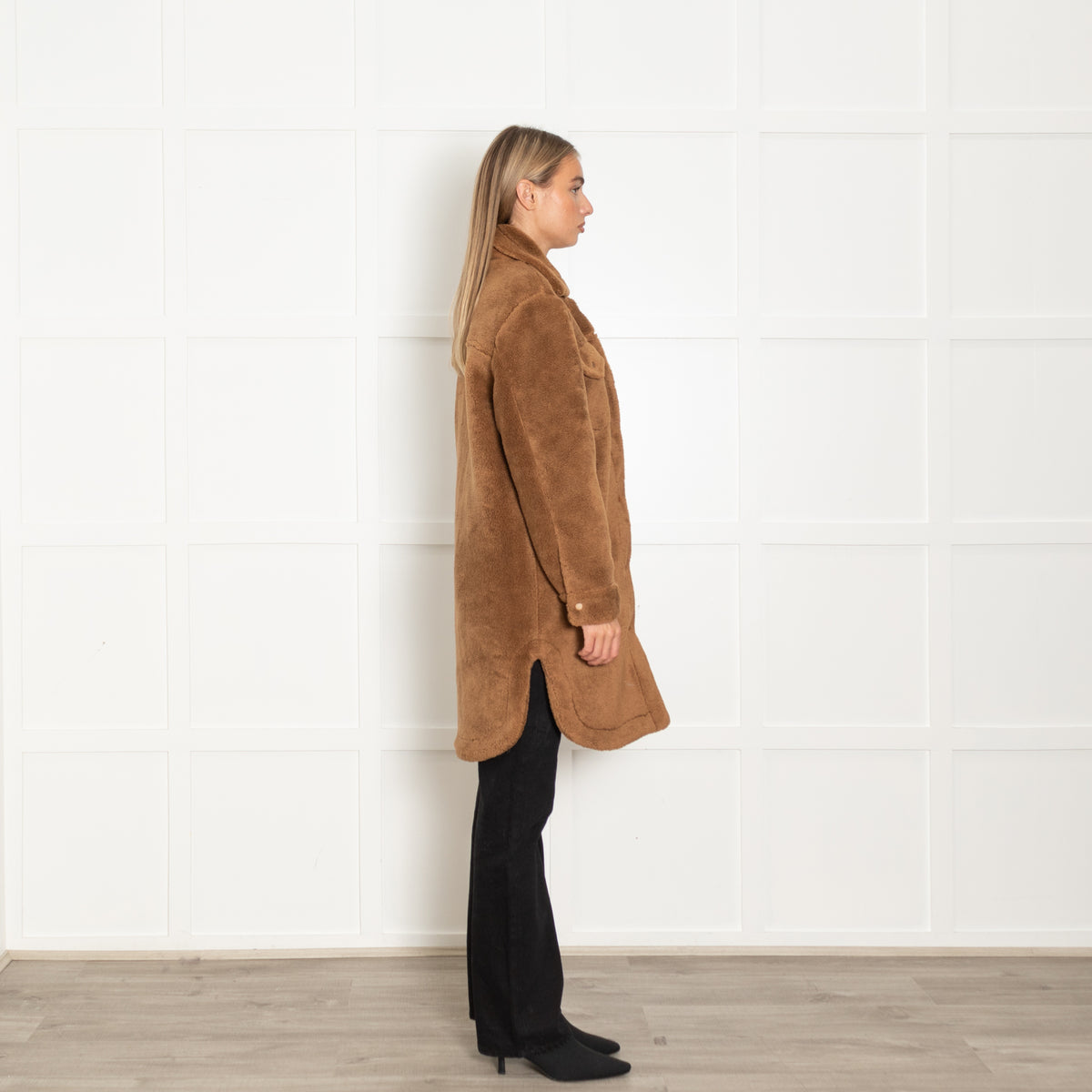Suncoo Brown Teddy Long Shacket