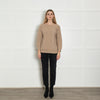 Chinti & Parker Beige Gold Ribbed Wool Blend Sweater