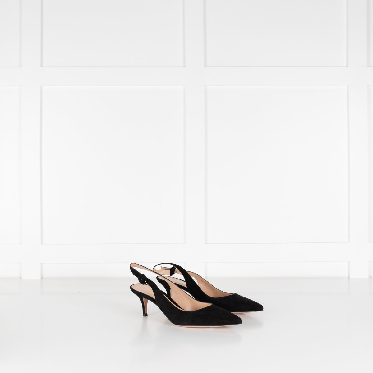 Gianvito Rossi Black Suede Slingbacks