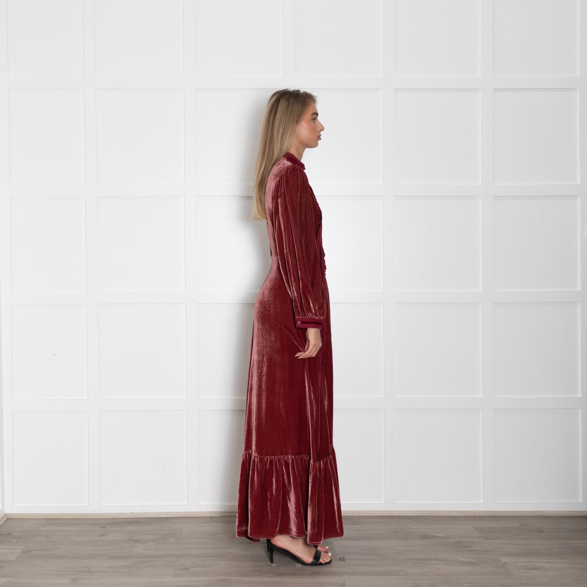 Lisou Raspberry Crushed Velvet  Gigi Dress