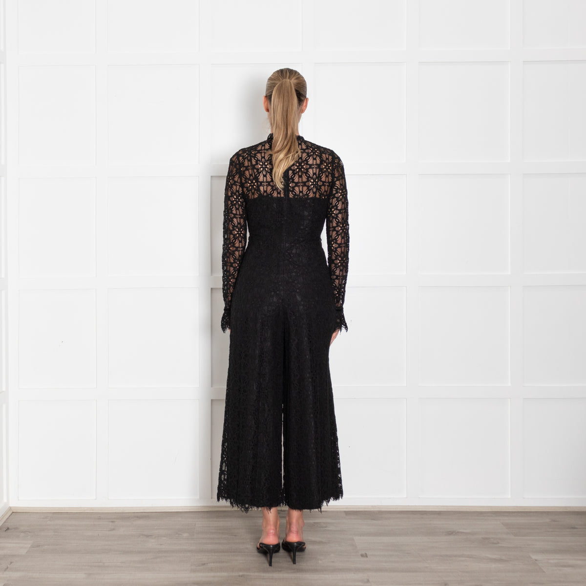 Temperley Black Eclipse Lace Jumpsuit