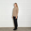 Chinti & Parker Beige Gold Ribbed Wool Blend Sweater