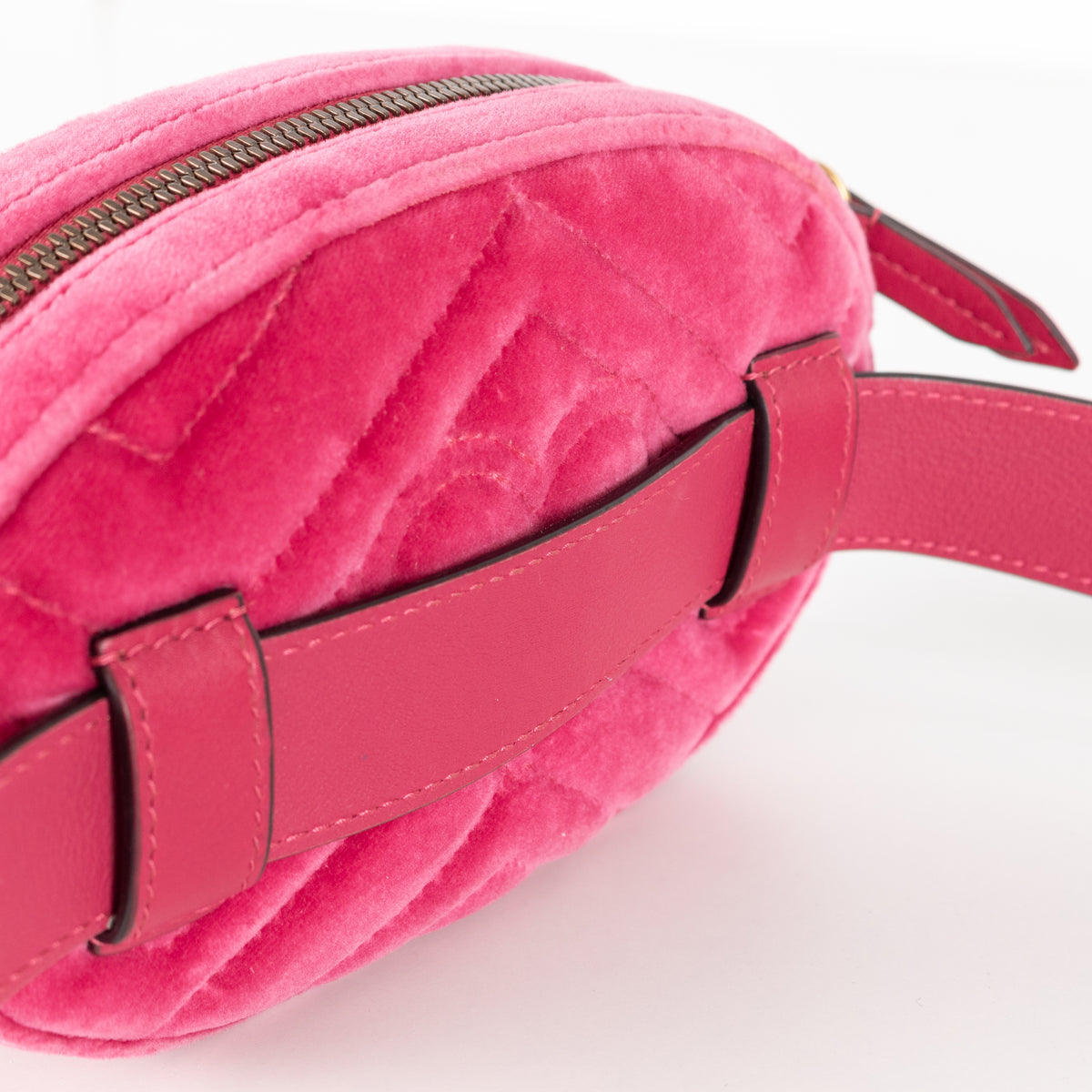 Gucci Marmont Matelasse Fuschia Pink Velvet Belt Bag
