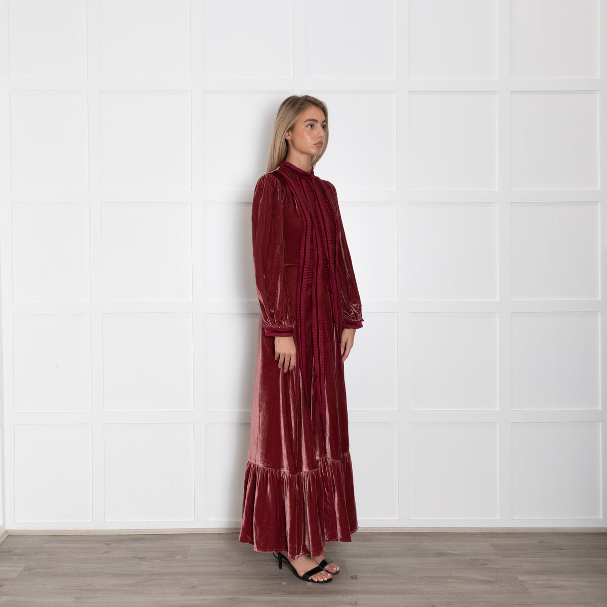 Lisou Raspberry Crushed Velvet  Gigi Dress