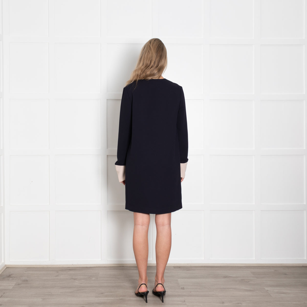 Iris & Ink Navy Long Sleeve Shift Dress