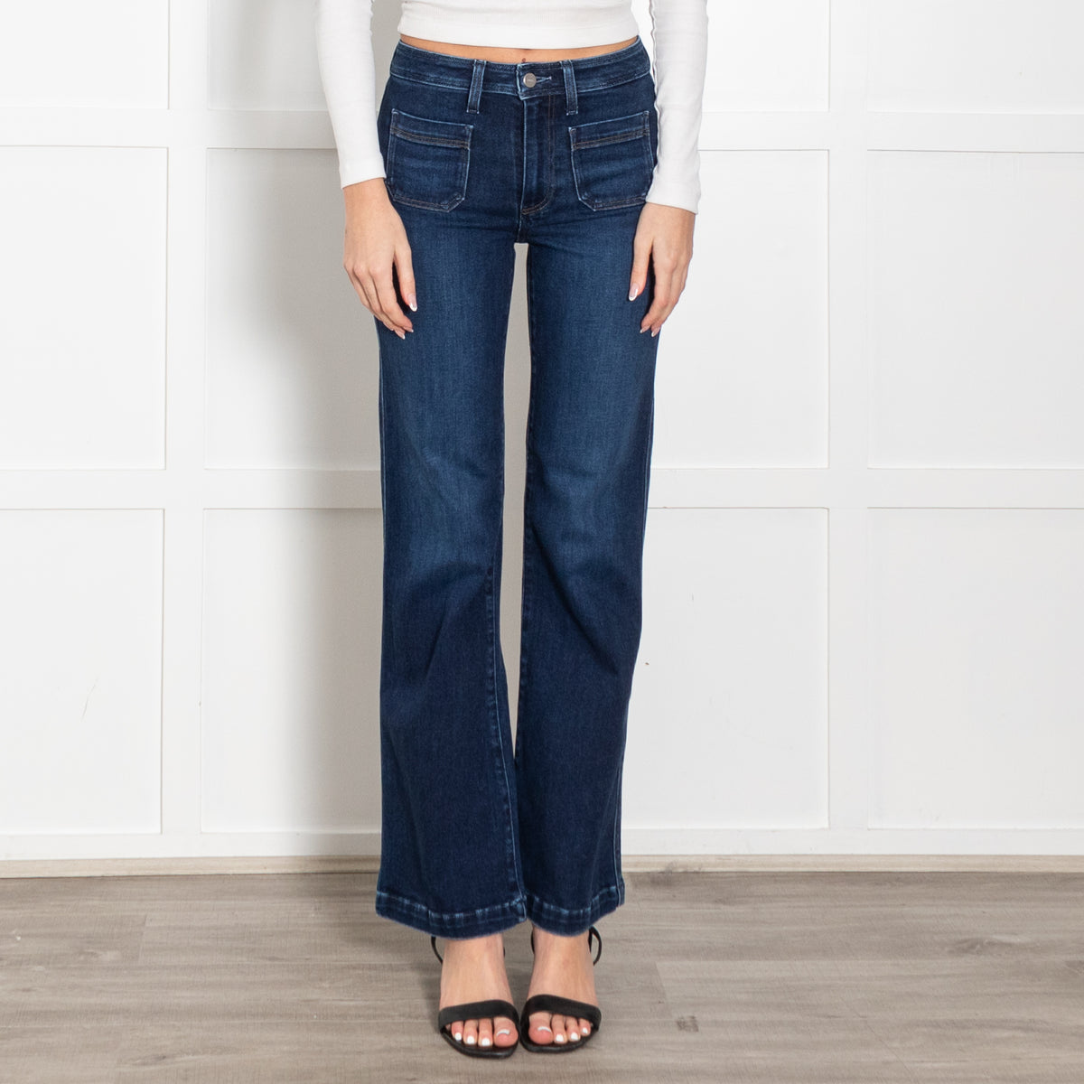 Paige Dark Blue Flared Leenah Jeans