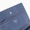 Chanel Blue Lambskin Leather Wallet On The Chain