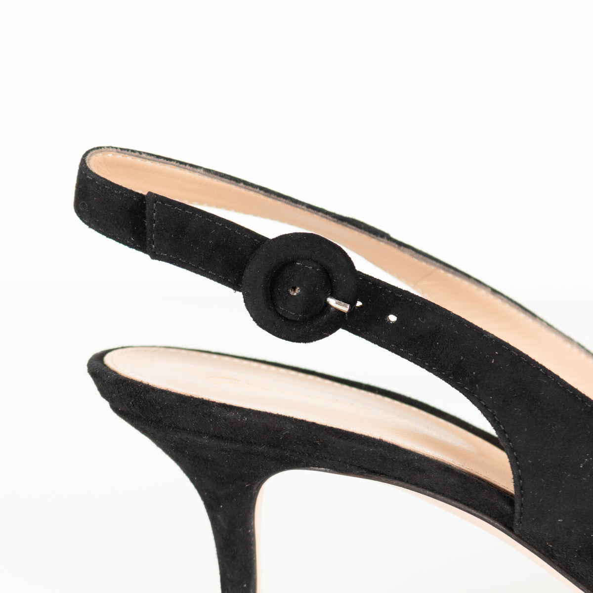 Gianvito Rossi Black Suede Slingbacks