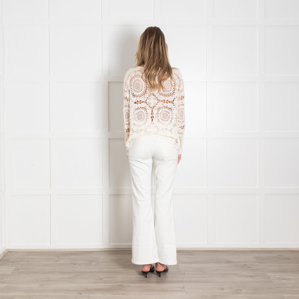 Diane Von Furstenberg Cream Crochet Jumper