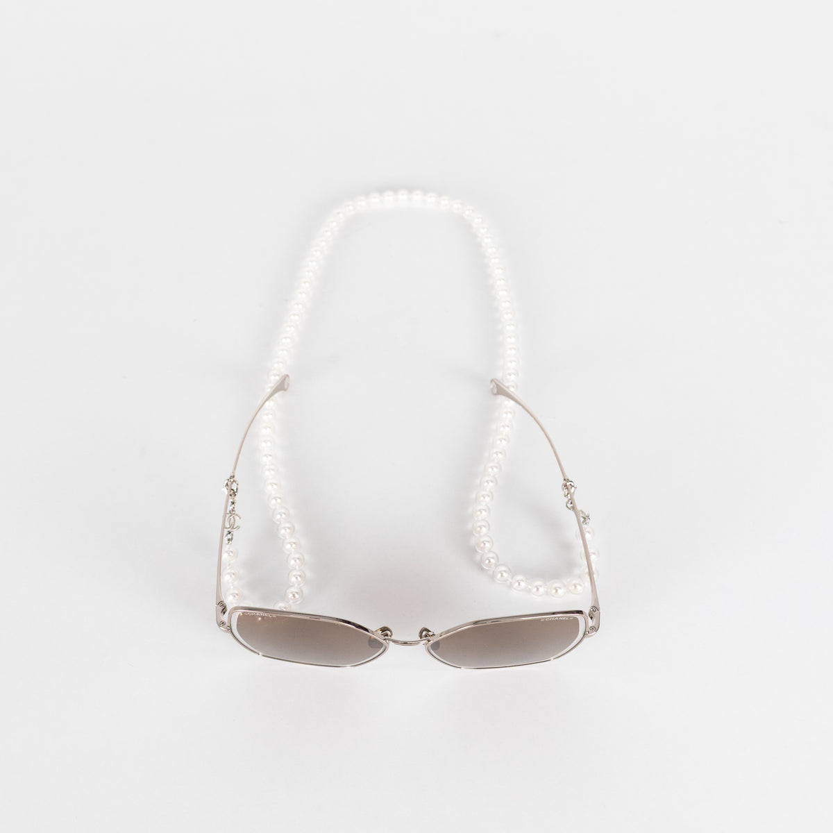 Chanel Light Lens Oversized Butterfly Sunglasses with Pearl Chain