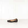 Chloe Dark Grey Black Snake Skin Flat Pumps