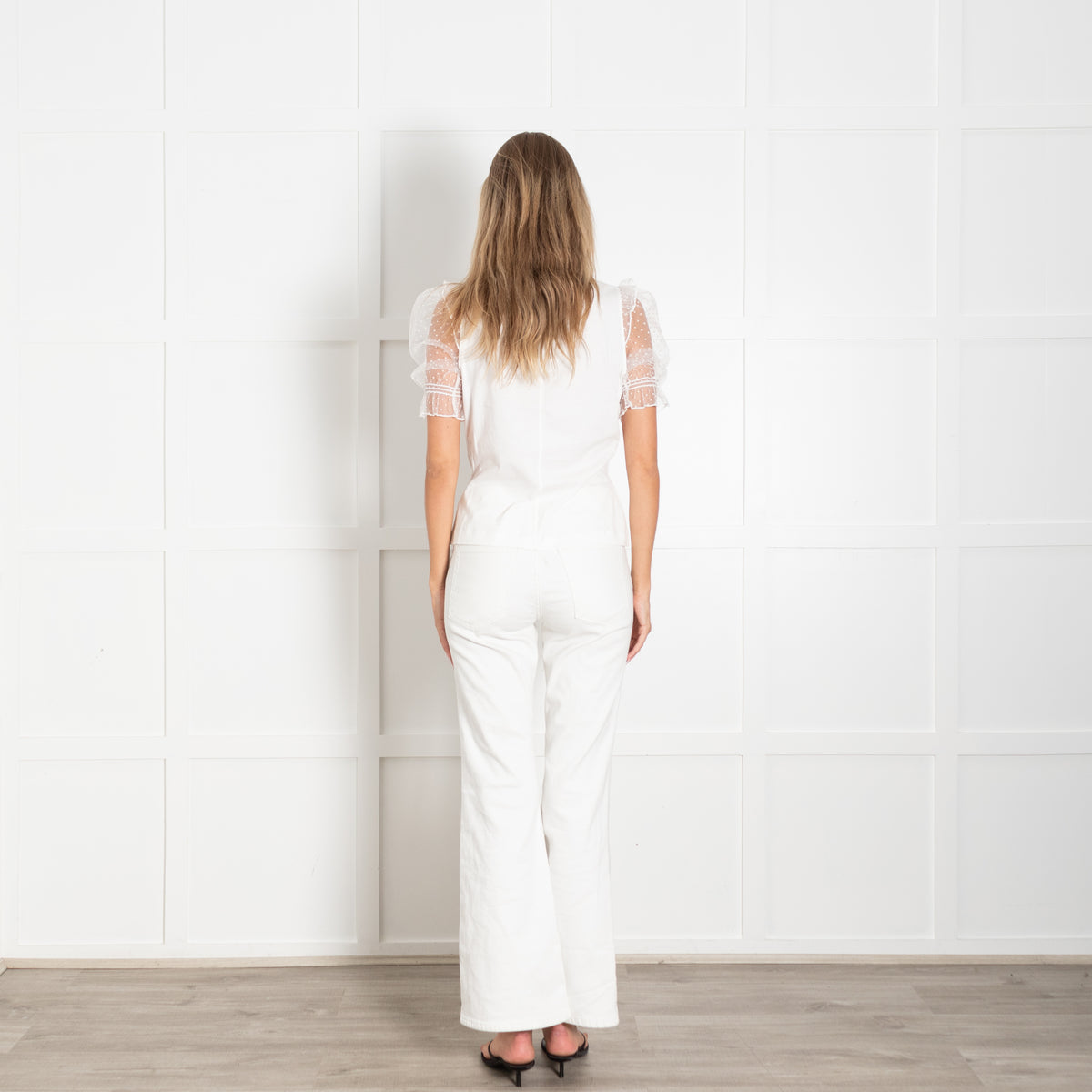 Me + Em White Layering T Shirt With Lace Sleeves
