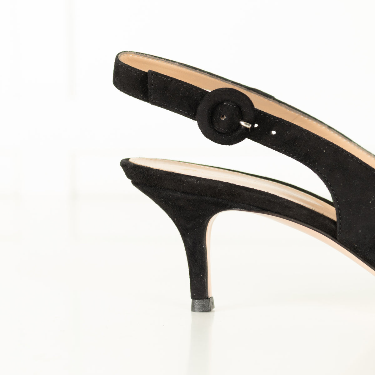 Gianvito Rossi Black Suede Slingbacks