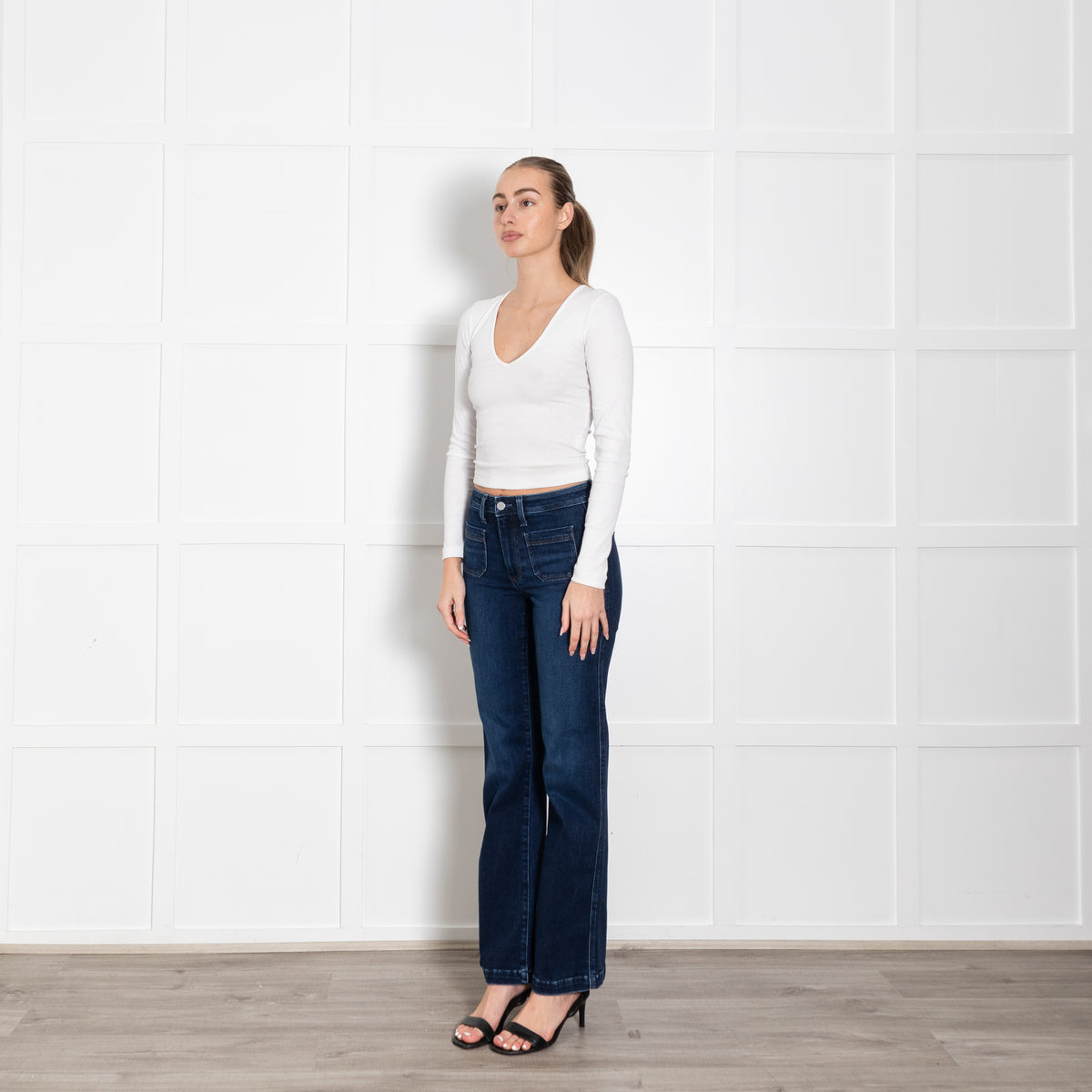 Paige Dark Blue Flared Leenah Jeans