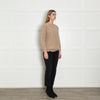 Chinti & Parker Beige Gold Ribbed Wool Blend Sweater