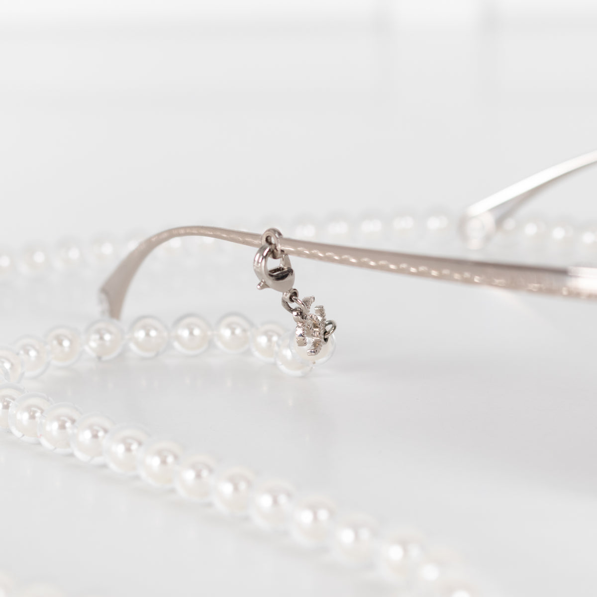 Chanel Light Lens Oversized Butterfly Sunglasses with Pearl Chain