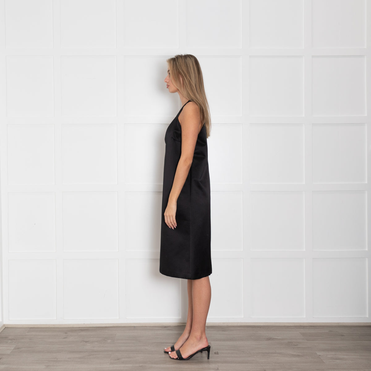 Ellery Black Silk V Front Sleeveless Dress